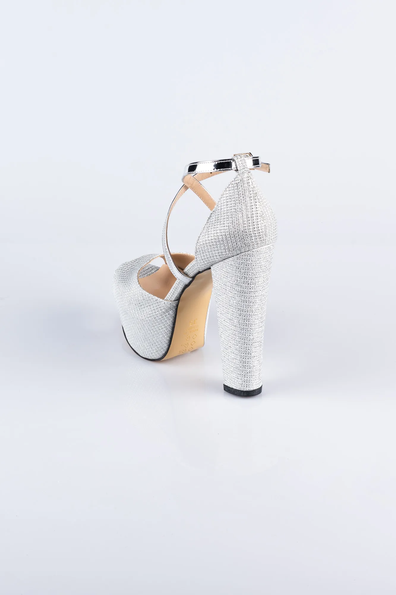 Silver-Silvery Platform Heel AB1059