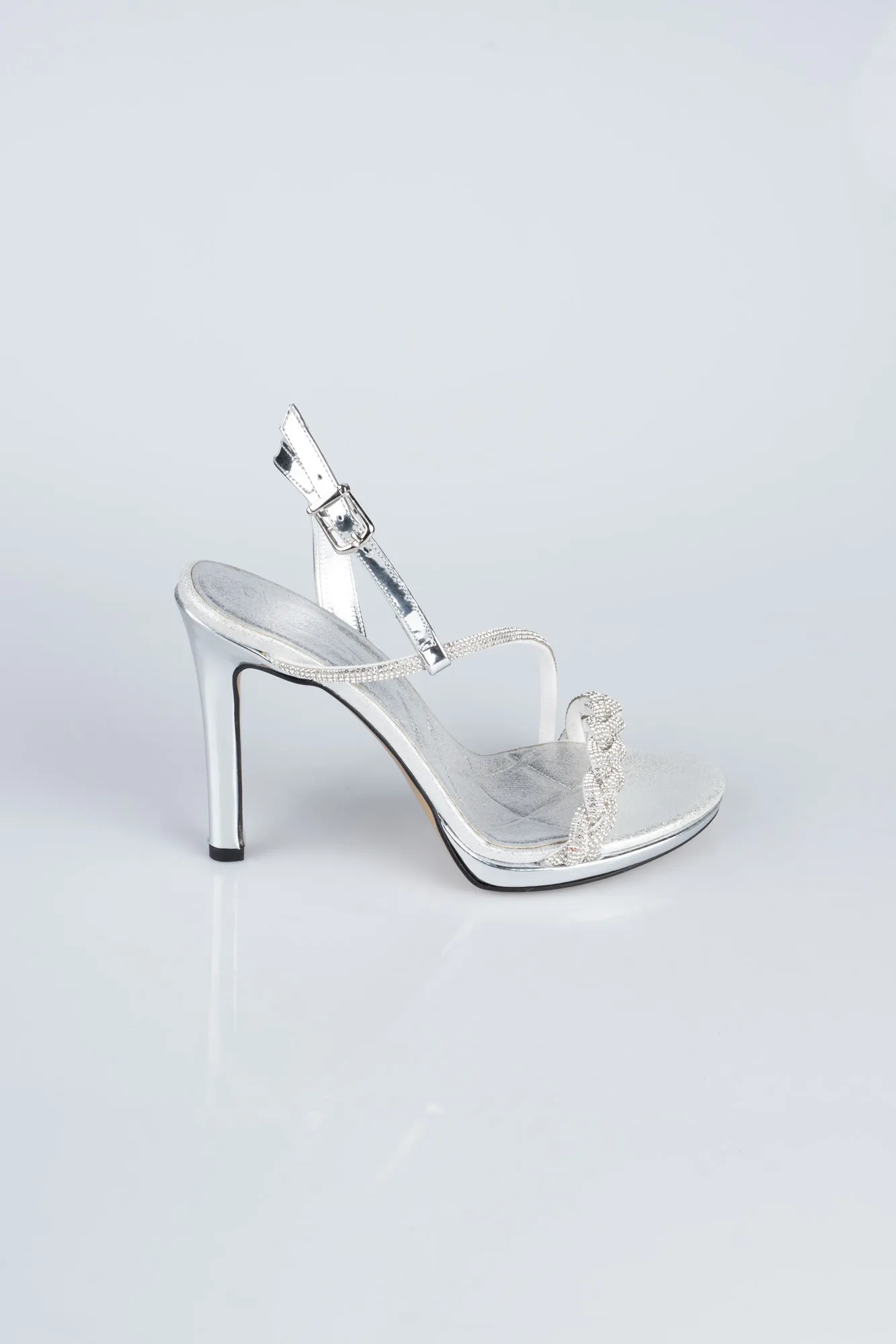 Silver-Stony Evening Shoe AB1128