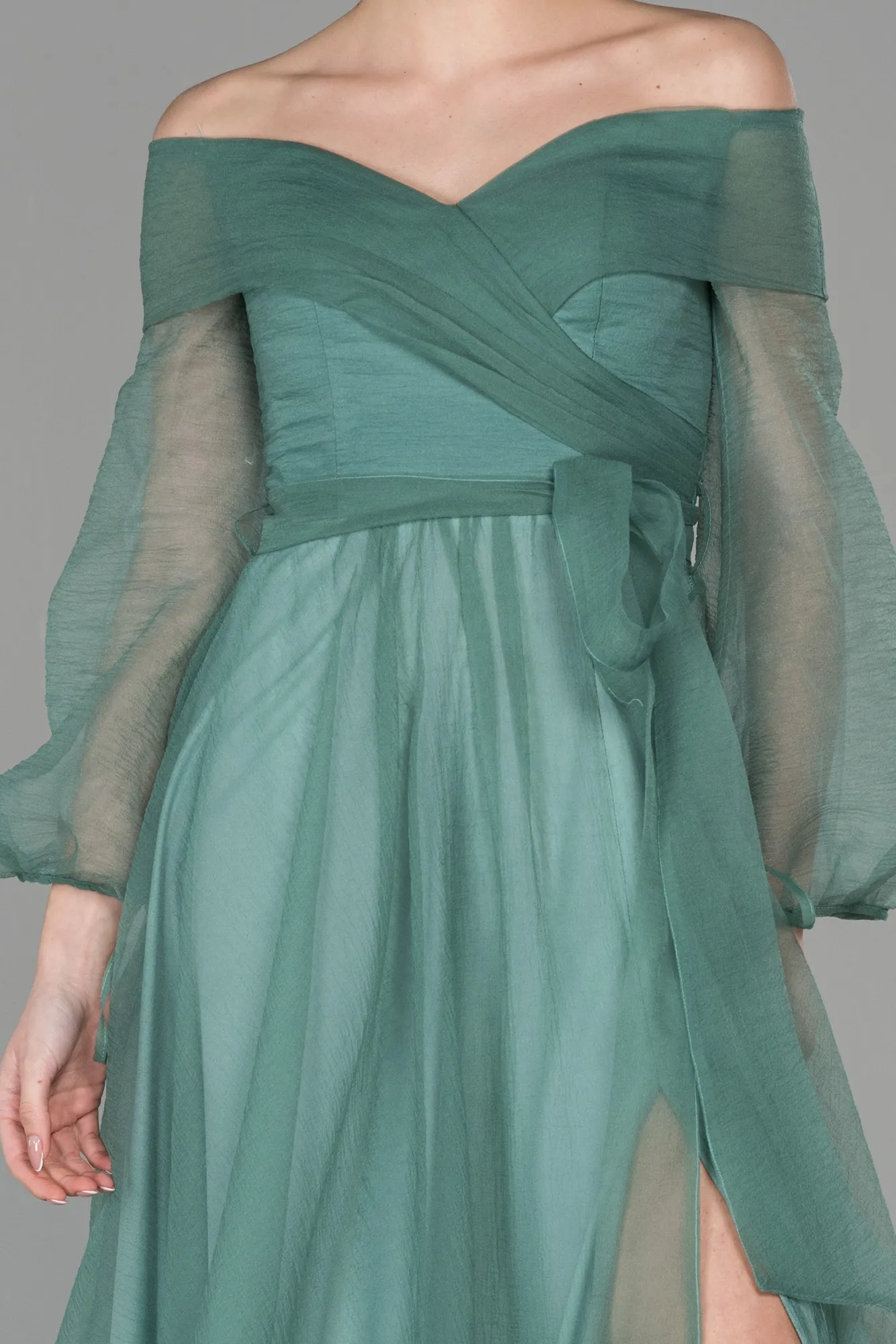 Turquoise-Long Engagement Dress ABU1468