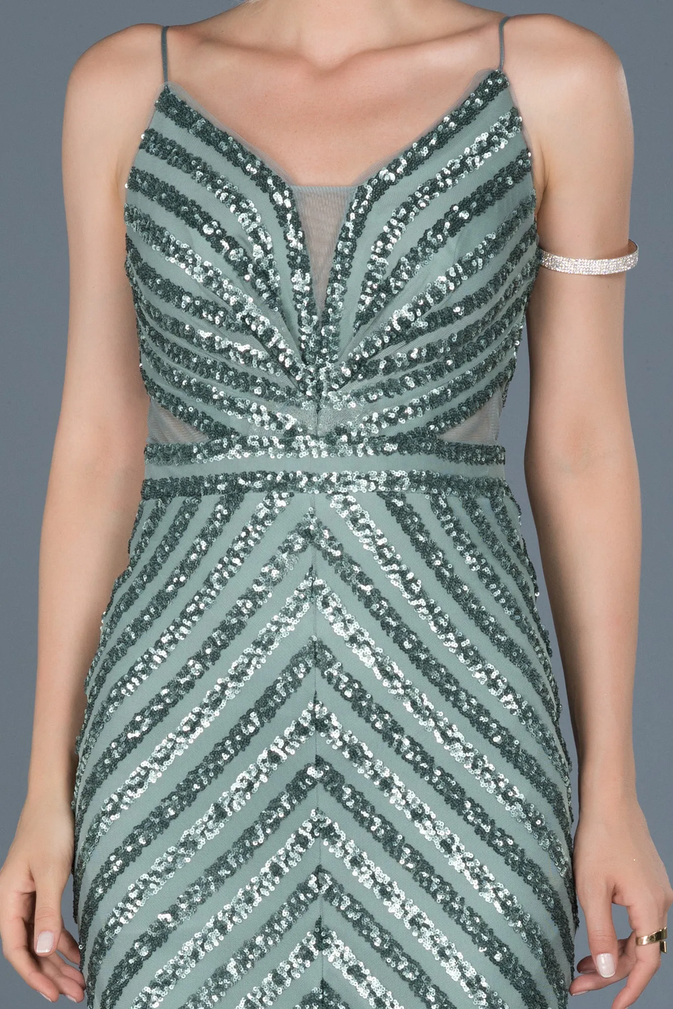 Turquoise-Long Mermaid Evening Dress ABU892