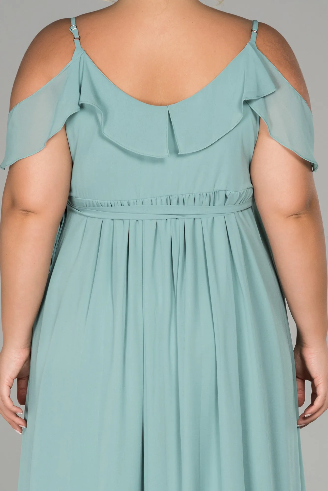 Turquoise-Long Plus Size Evening Dress ABU1449