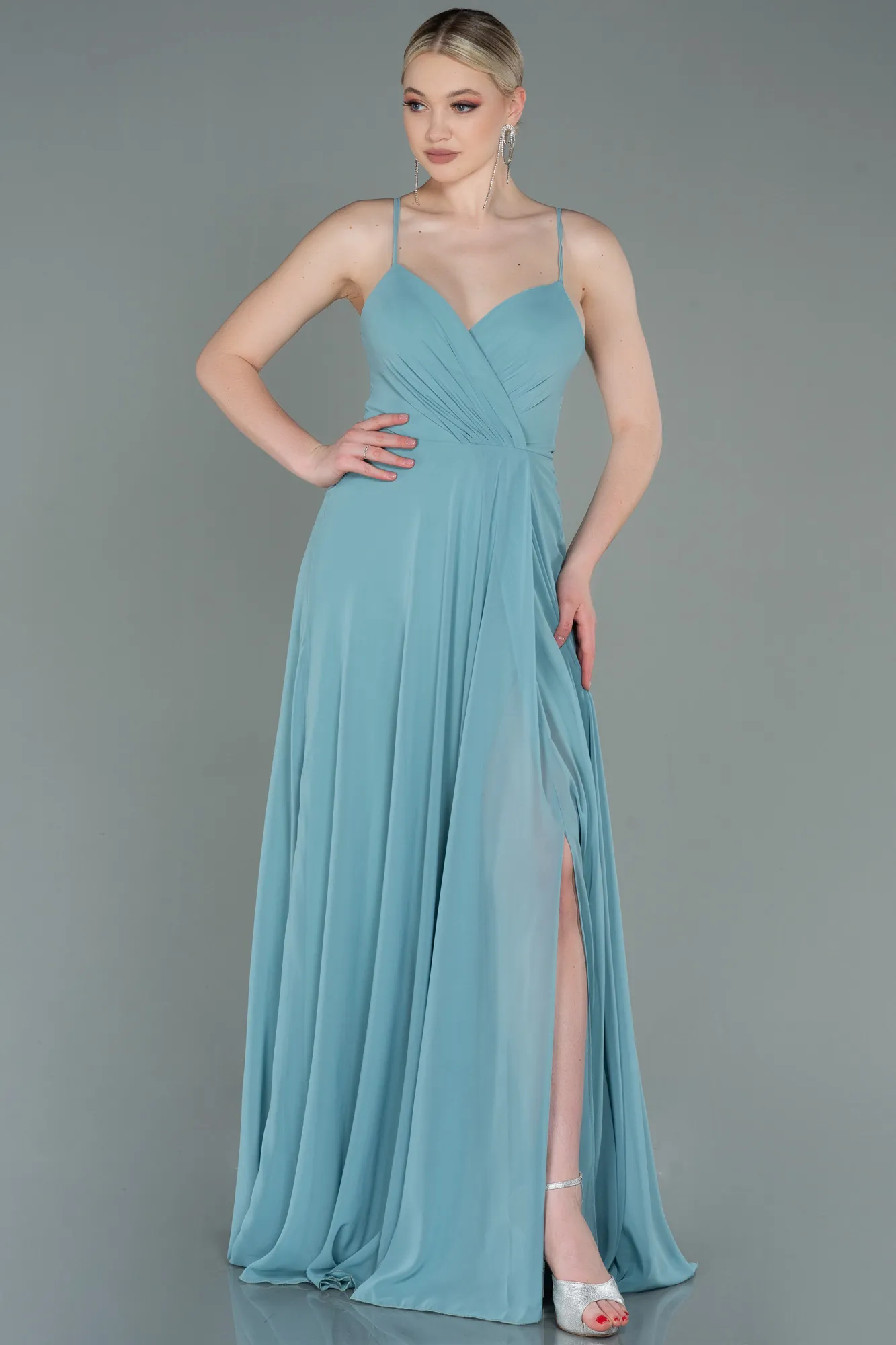 Turquoise-Long Prom Gown ABU1305
