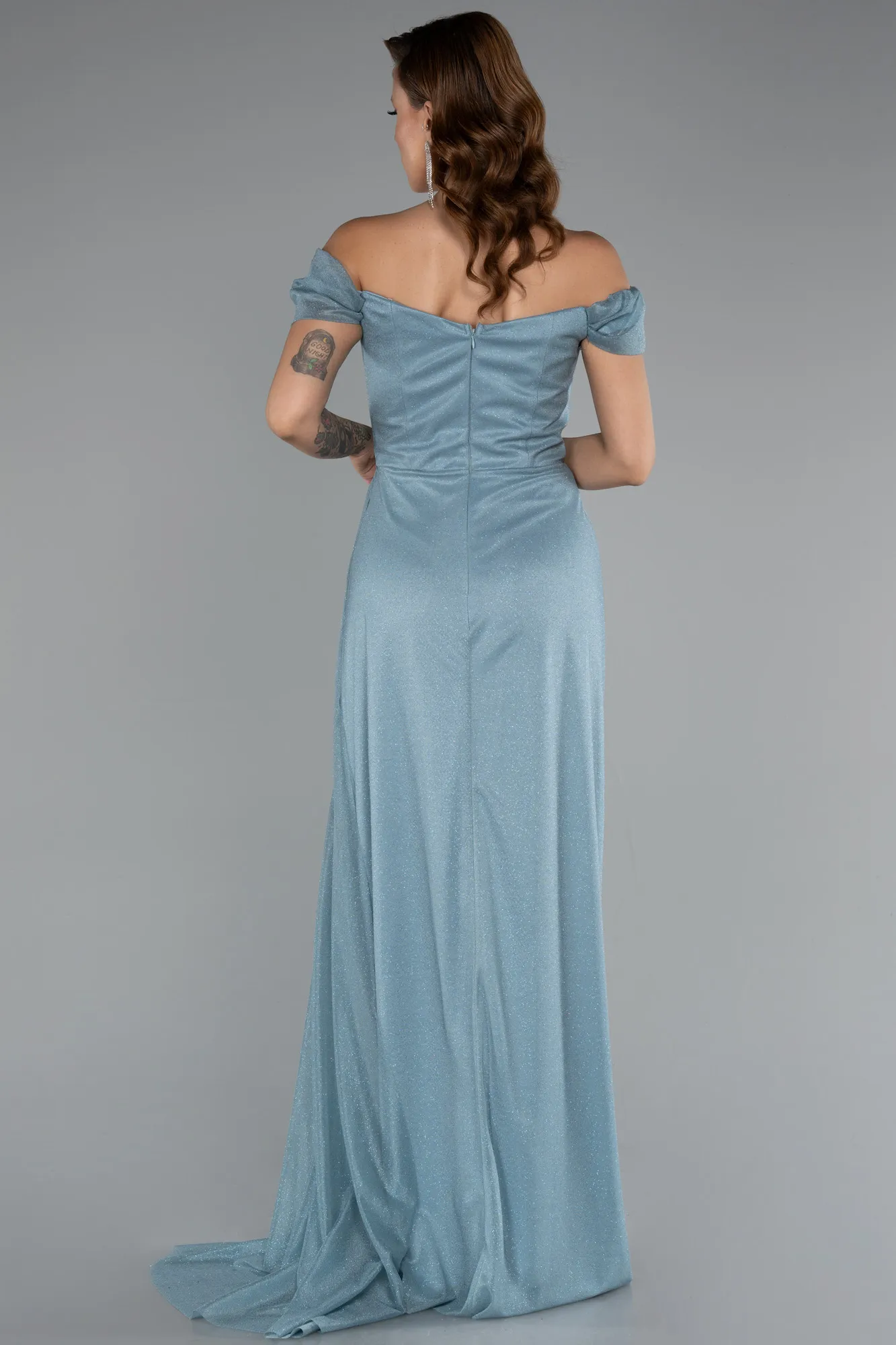Turquoise-Long Prom Gown ABU3472