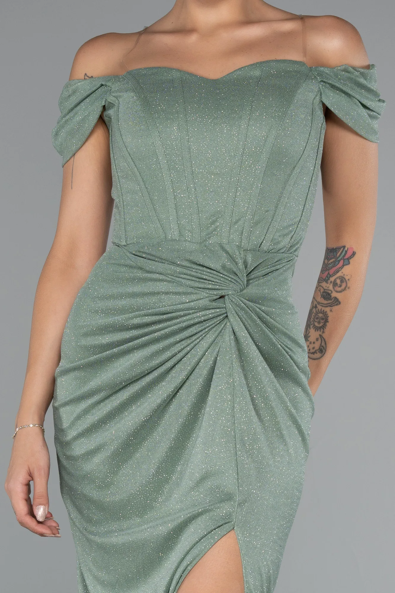 Turquoise-Long Prom Gown ABU3473