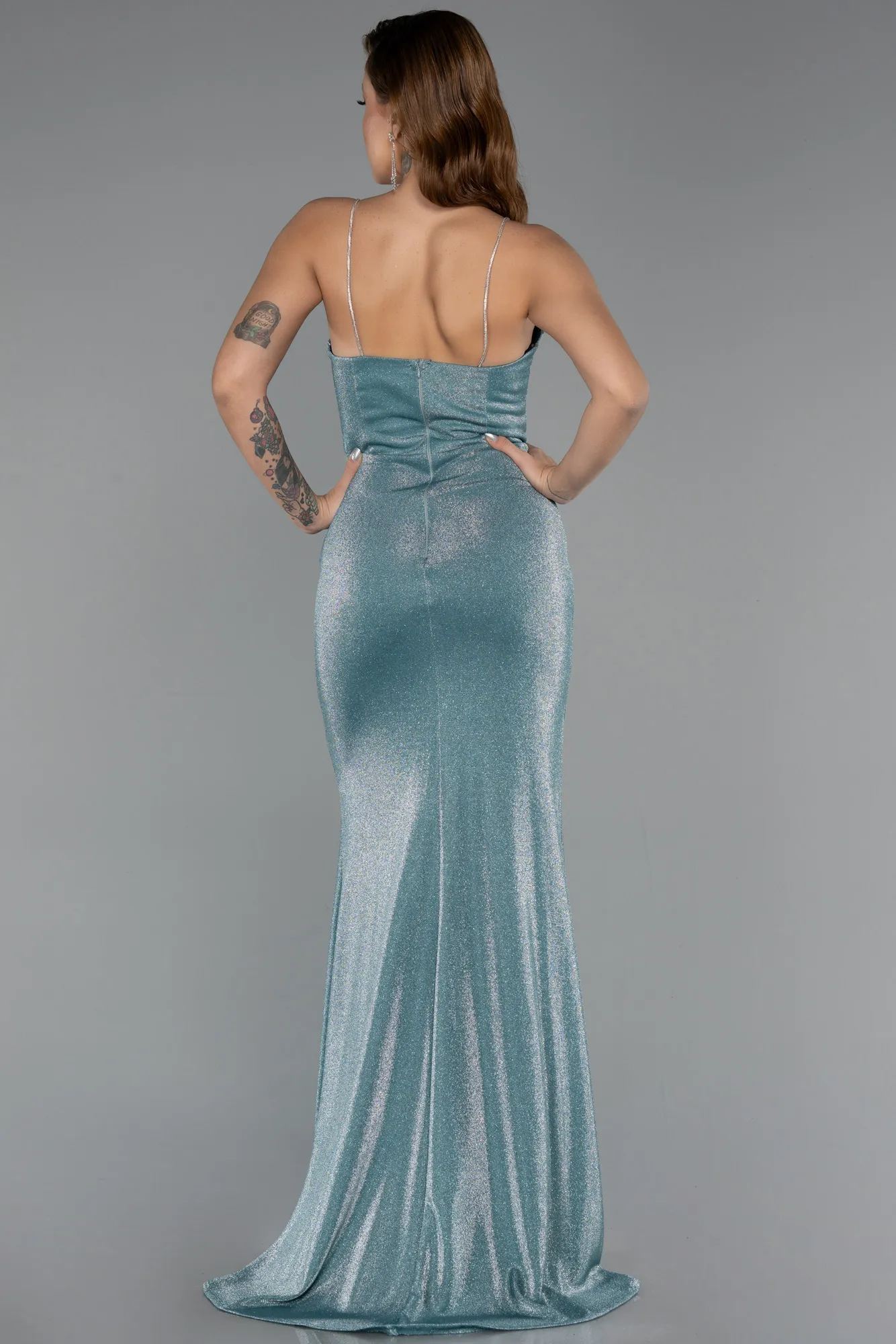 Turquoise-Long Prom Gown ABU5245