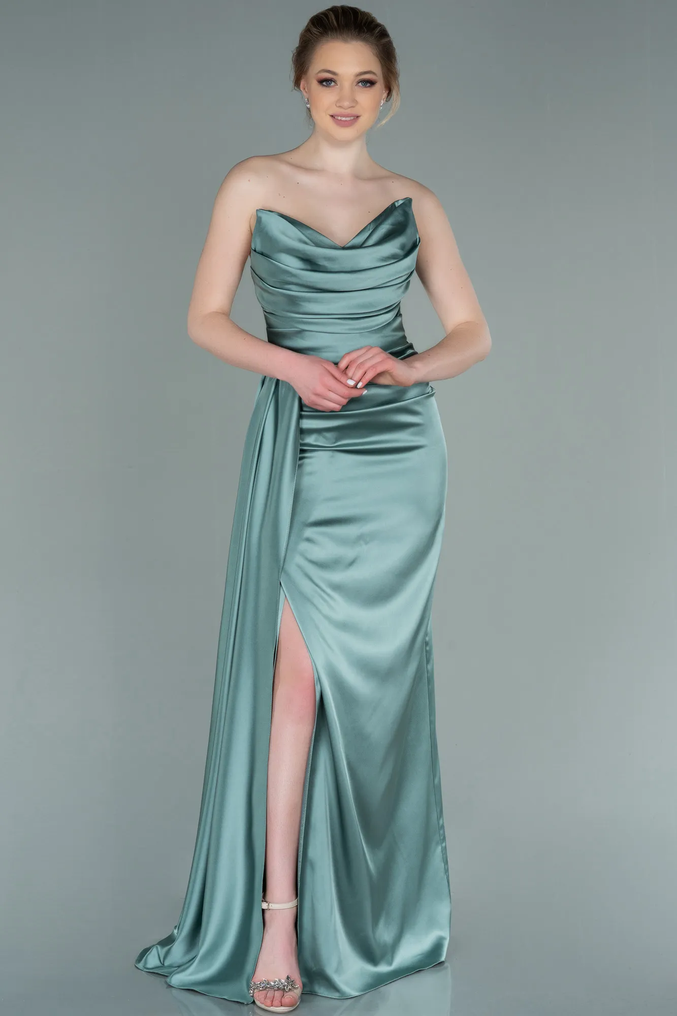 Turquoise-Mermaid Evening Dress ABU3443