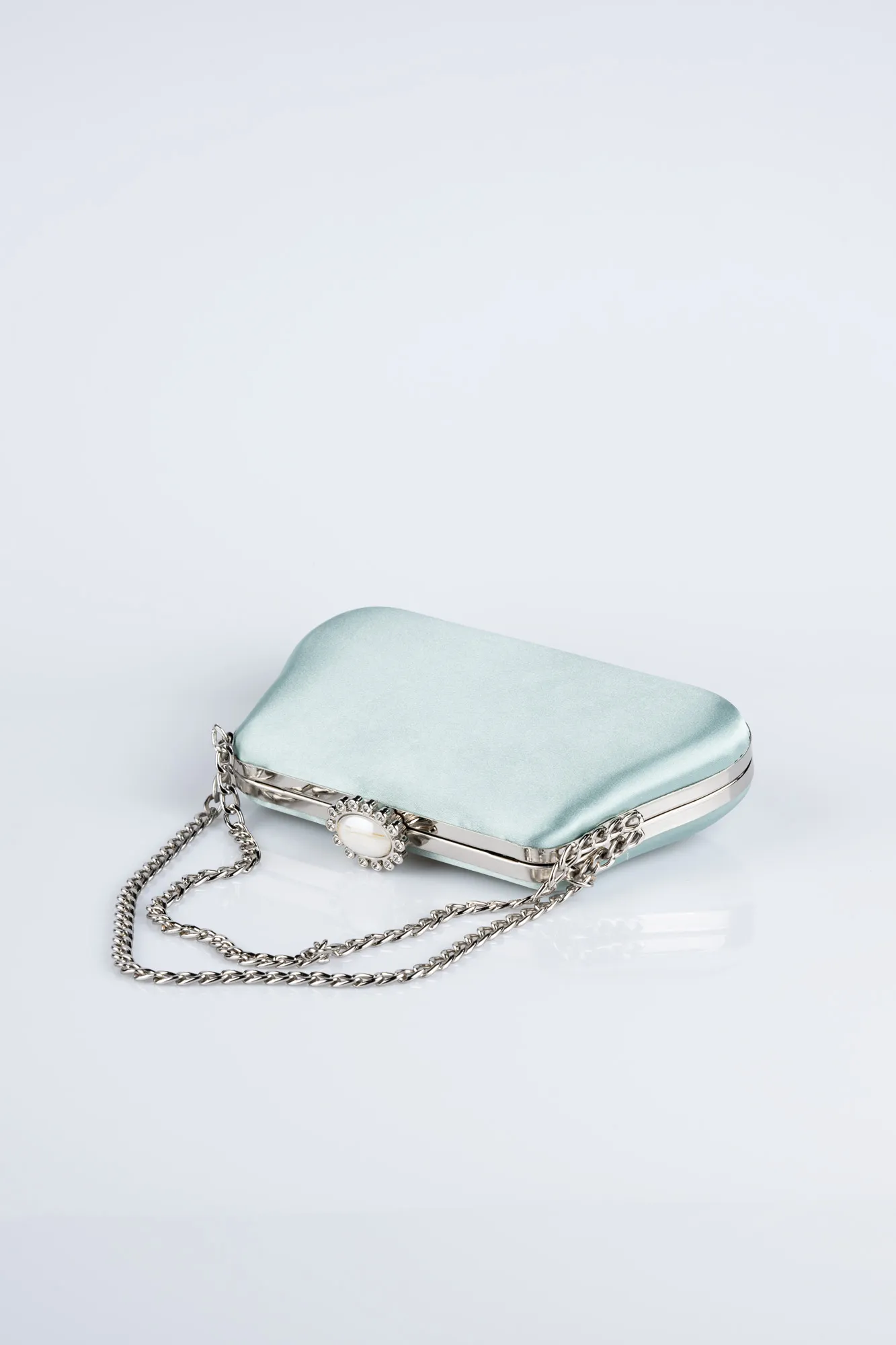 Turquoise-Satin Night Bag SH834