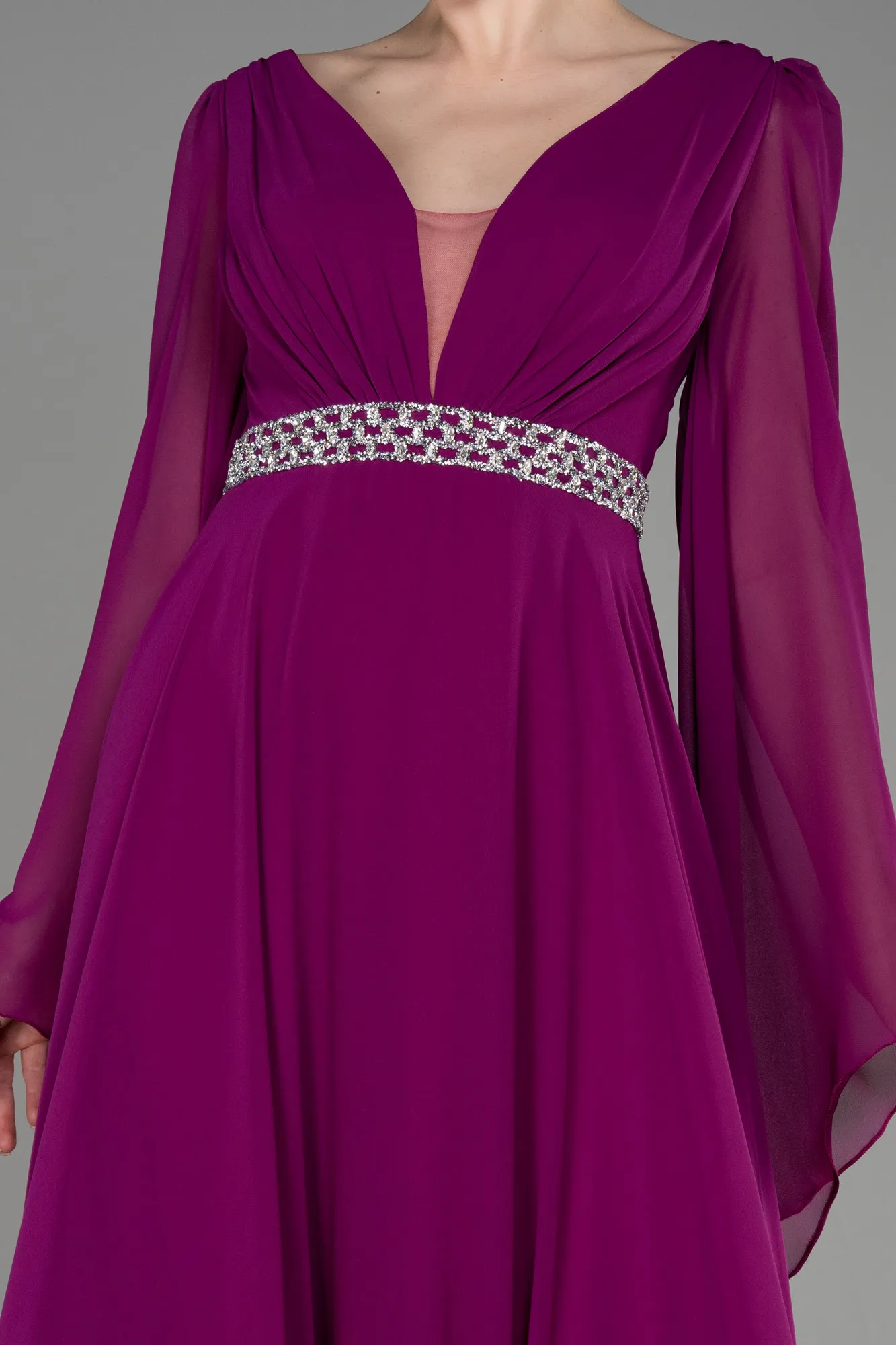 Violet-Long Chiffon Evening Dress ABU3541