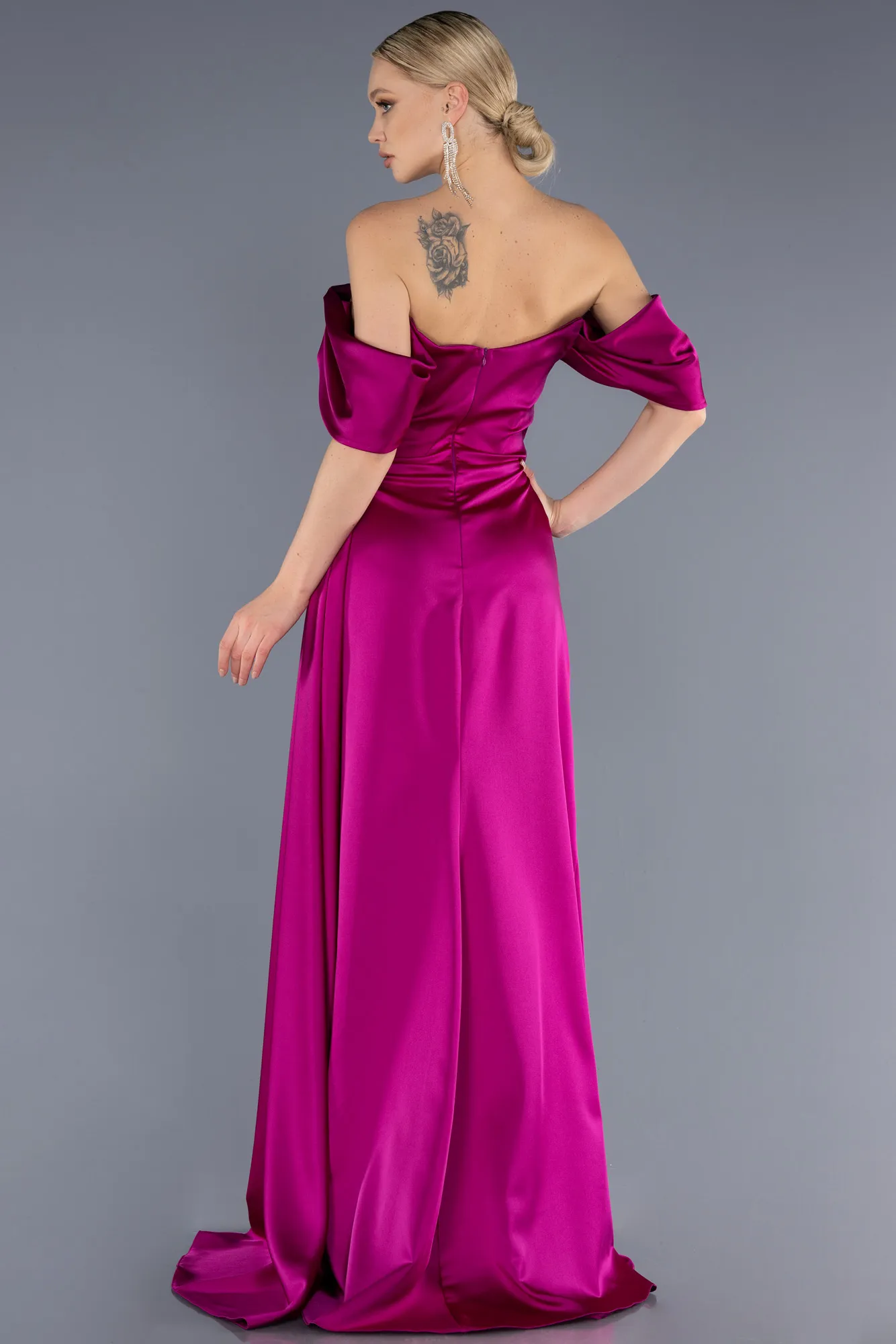 Violet-Long Satin Evening Dress ABU2661