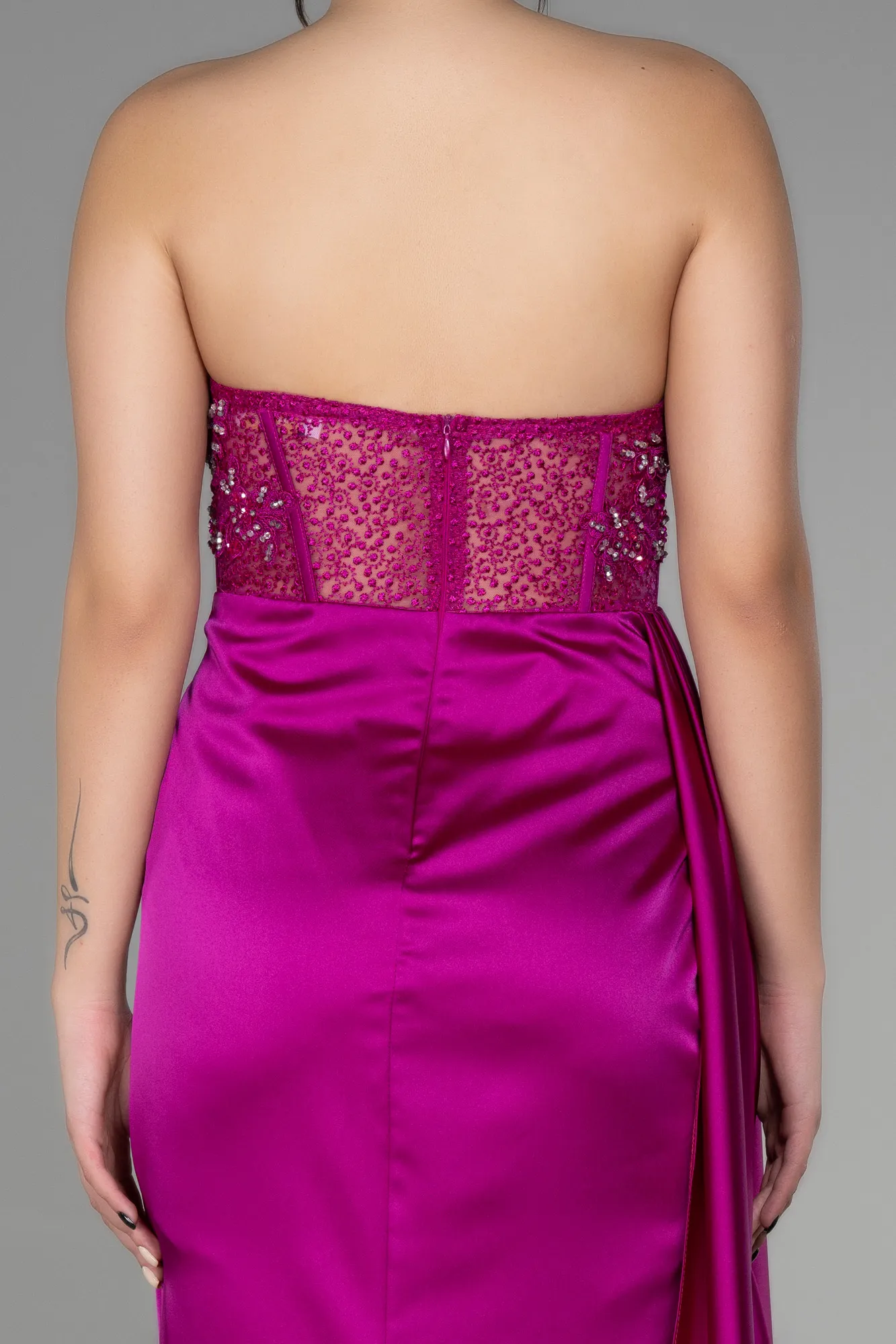 Violet-Long Satin Evening Dress ABU3447