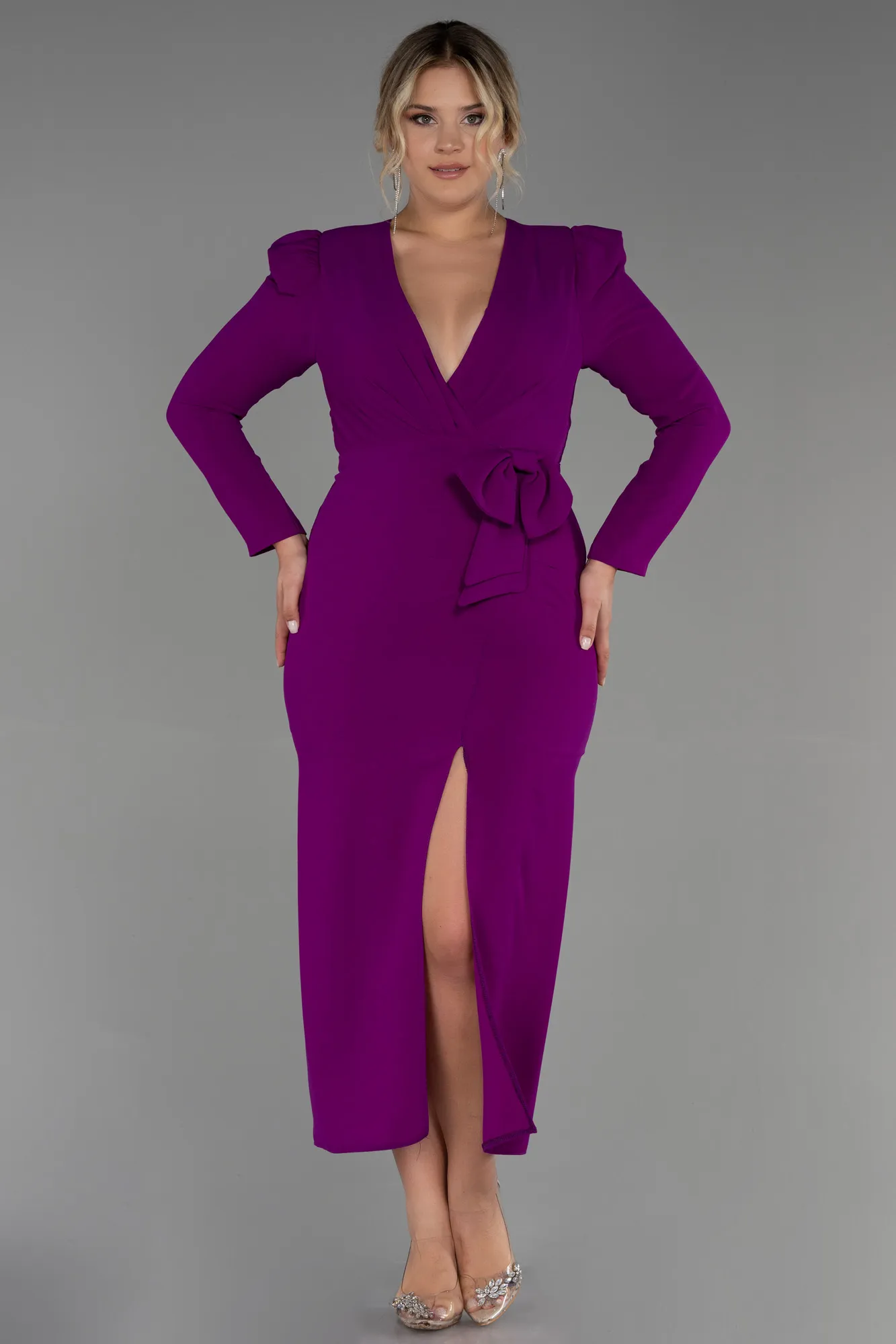 Violet-Midi Plus Size Evening Dress ABK1535
