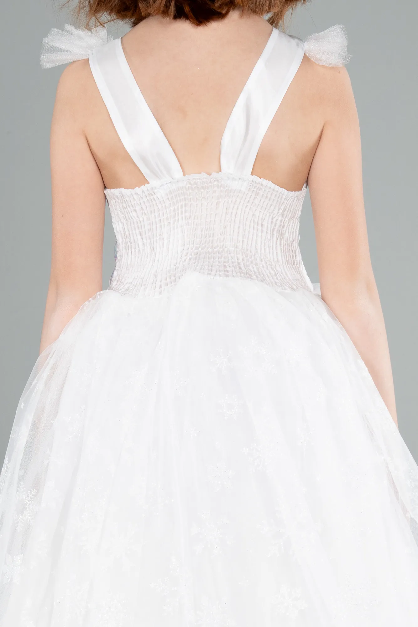 White-Long Girl Dress ABU4237