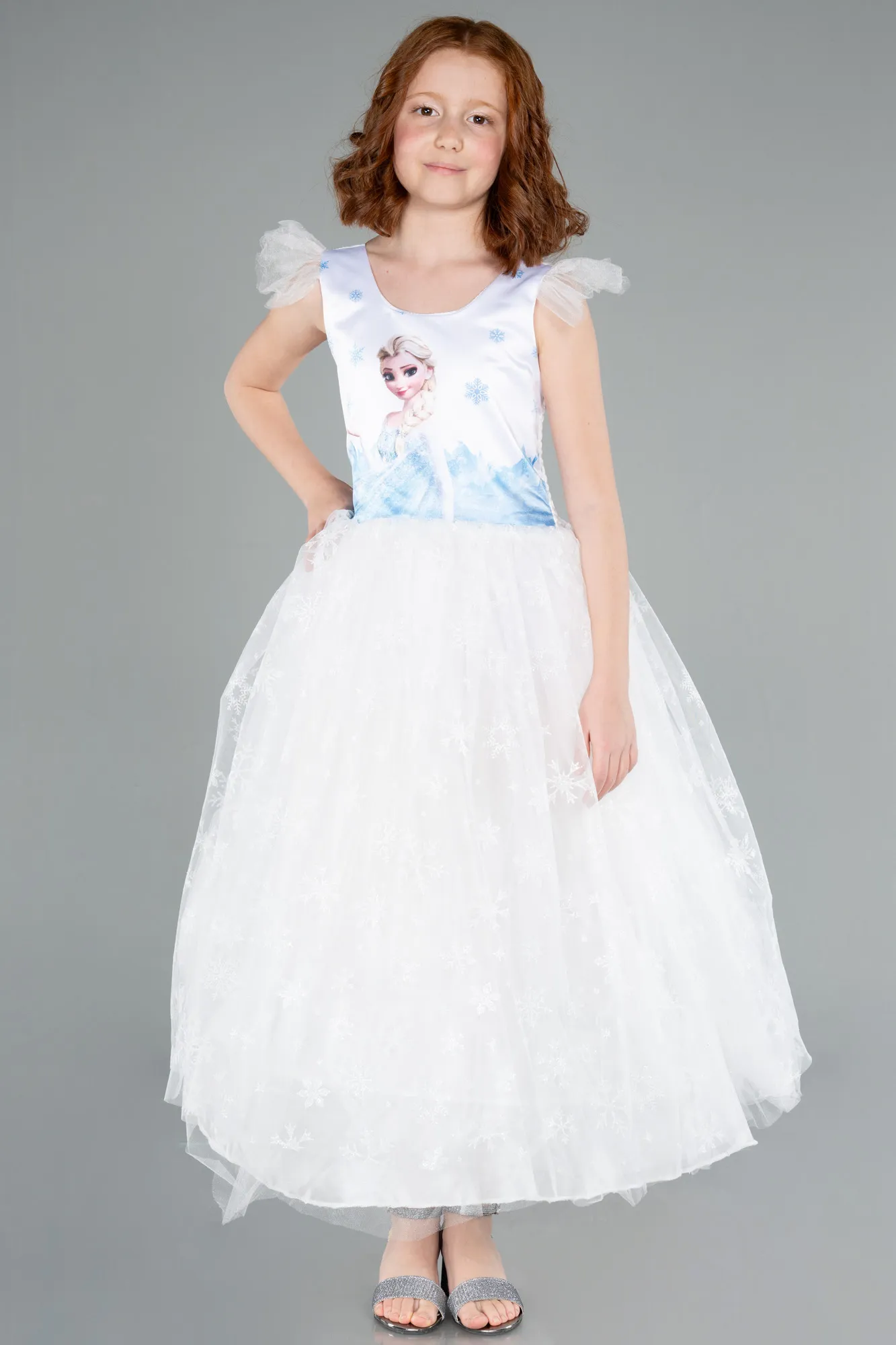 White-Long Girl Dress ABU4238