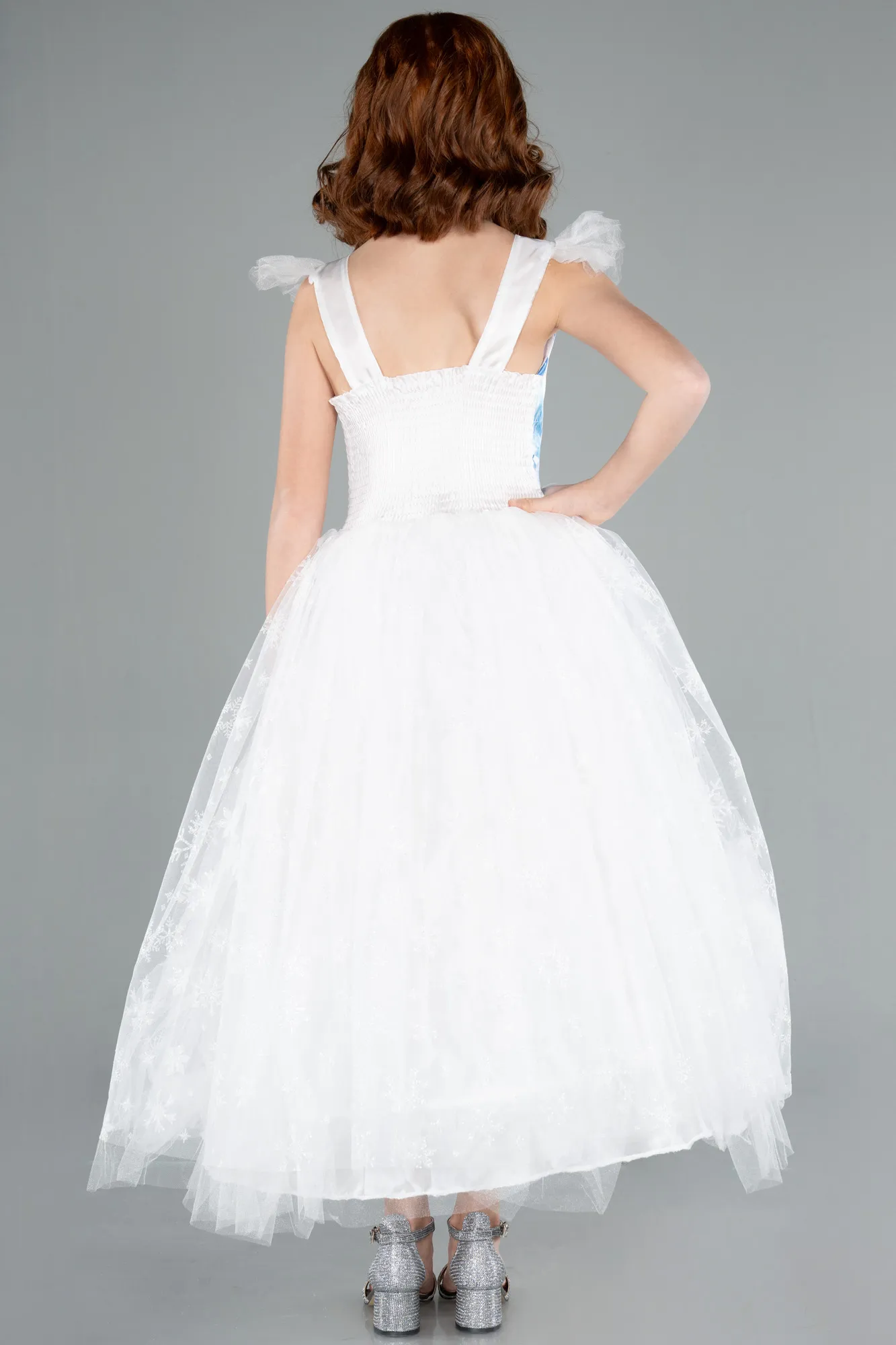 White-Long Girl Dress ABU4238