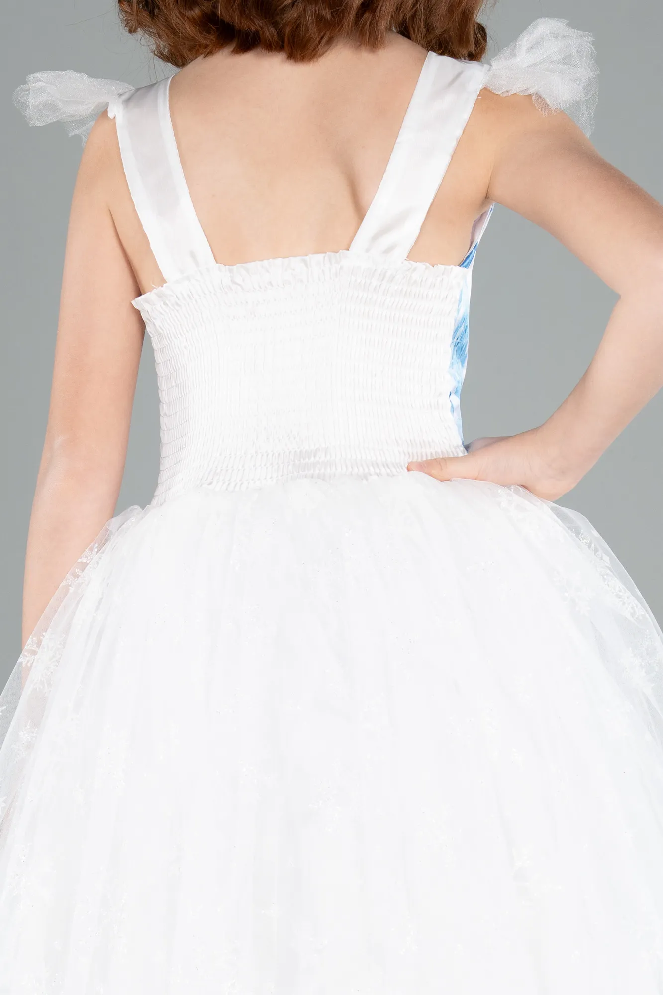 White-Long Girl Dress ABU4238