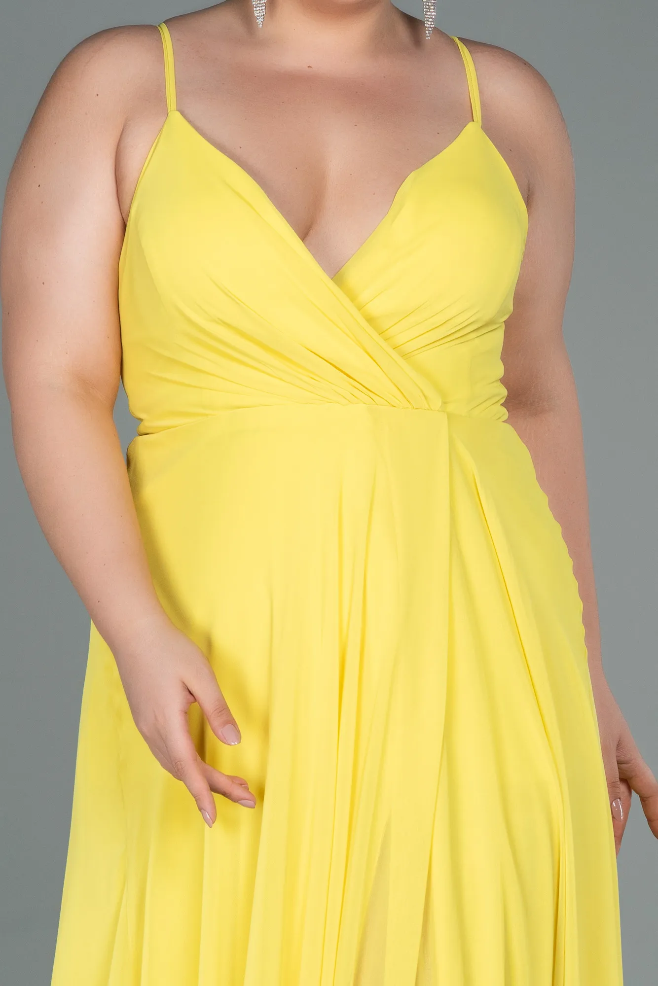 Yellow-Long Plus Size Evening Dress ABU1324