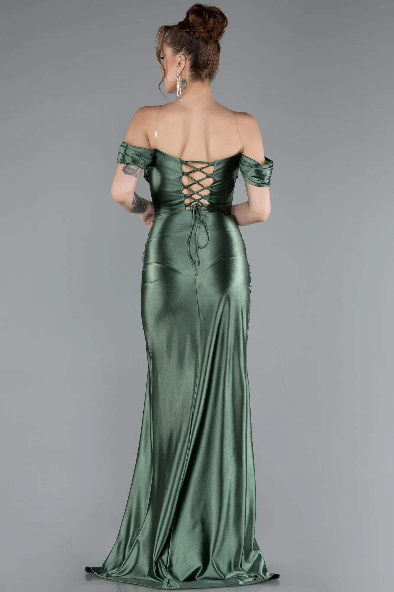 cagla-yesili-Long Evening Dress ABU3611